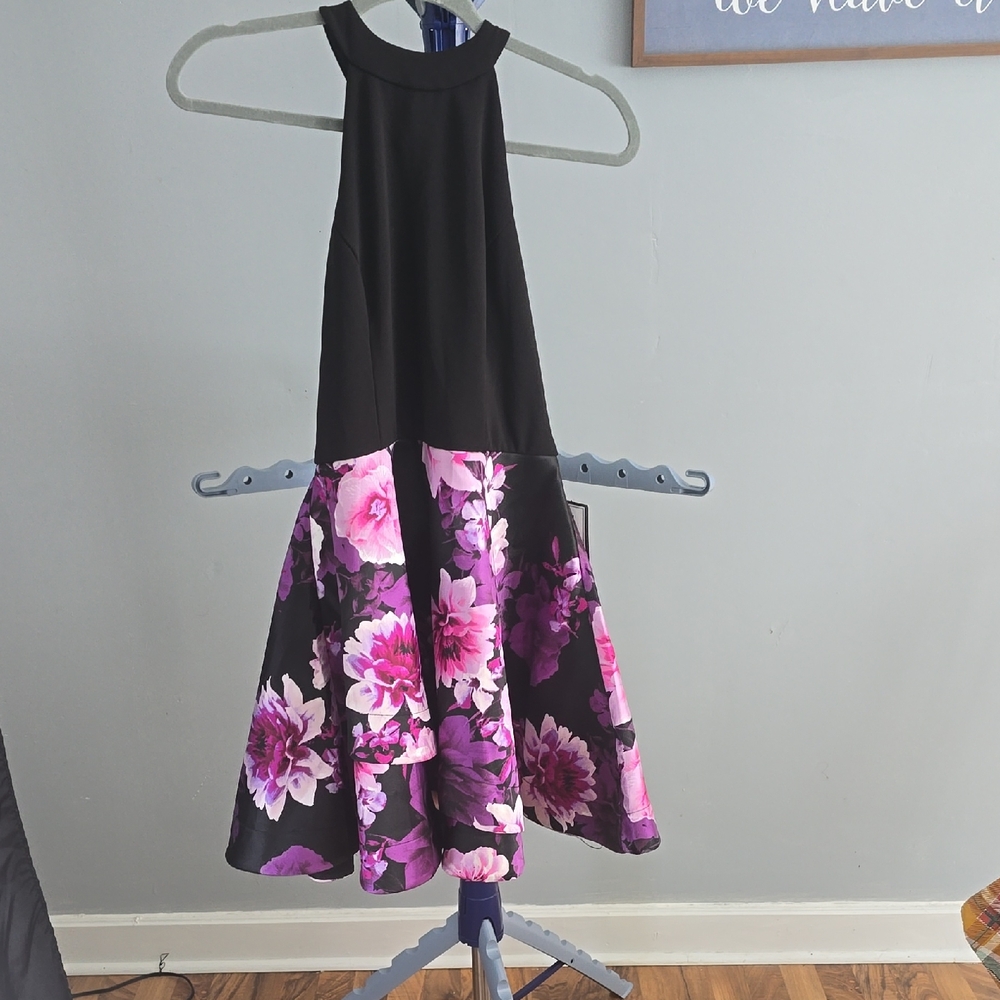 Black and Pink Floral Dress
